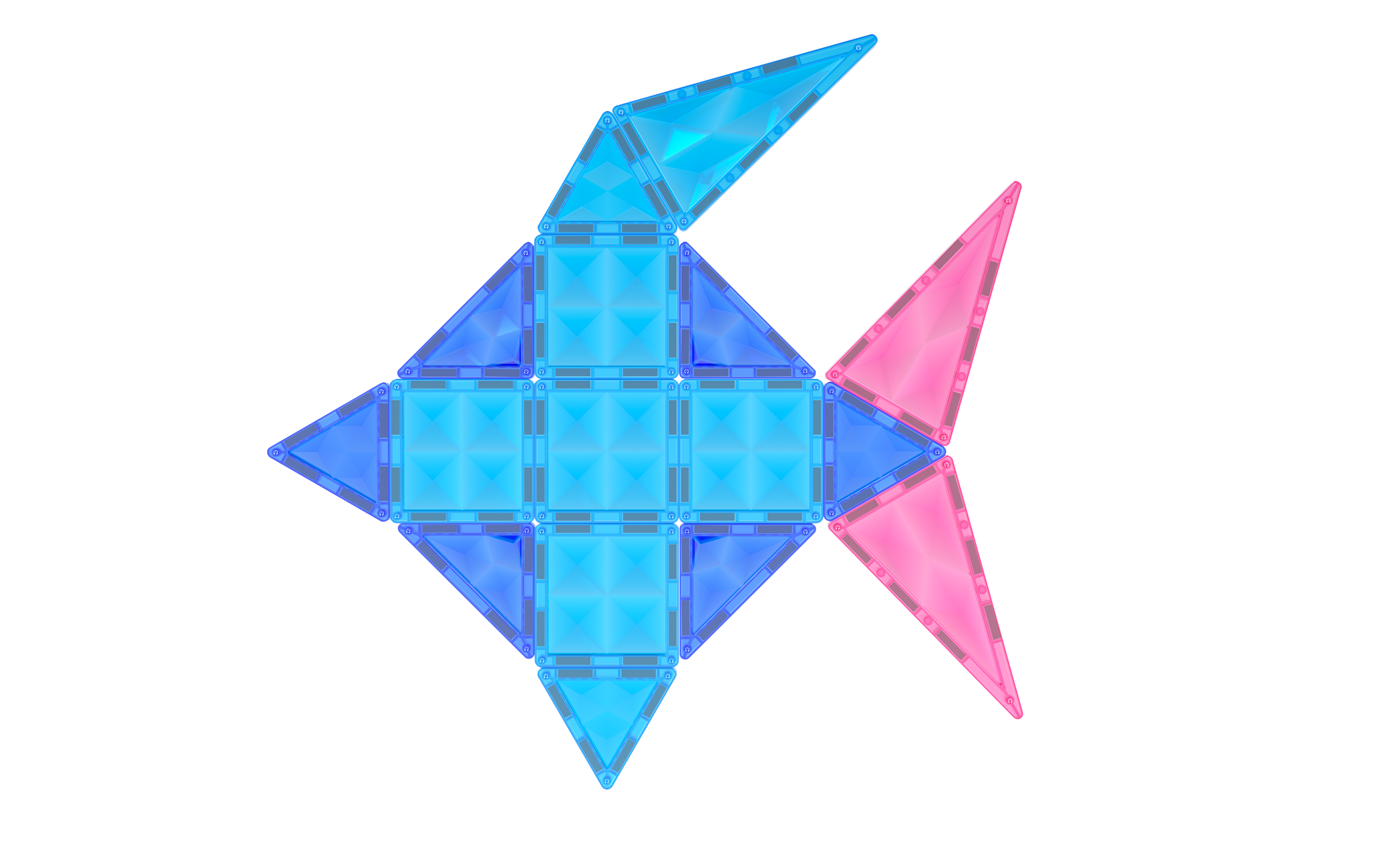 Medium Size magnetic Tiles Fish Design 